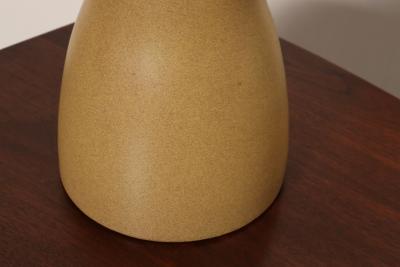 Gordon Jane Martz Vintage Gordon and Jane Martz Ochre Stoneware and Walnut Table Lamp with Finial