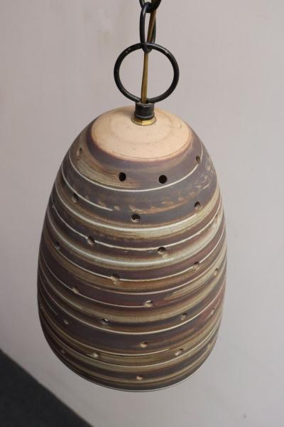 Gordon Jane Martz Vintage Matte Stoneware Beehive Pendant Lamp by Jane and Gordon Martz