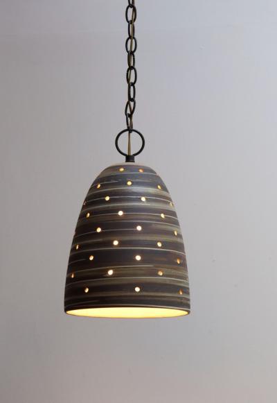 Gordon Jane Martz Vintage Matte Stoneware Beehive Pendant Lamp by Jane and Gordon Martz