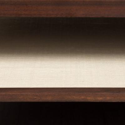 Gordon Martz Mid Century Modern Tile Lacquered Linen Hand Rubbed Walnut Cocktail Table