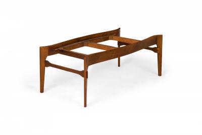 Gordons of Tennessee Mid Century Walnut and Travertine Cocktail Coffee Table