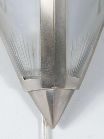Gorgeous Art Deco Sconce with Relief Frosted Glass In The Manner Of Degue