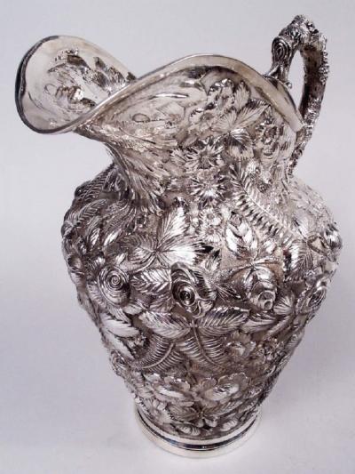 Gorgeous Baltimore Repousse Sterling Silver Water Pitcher