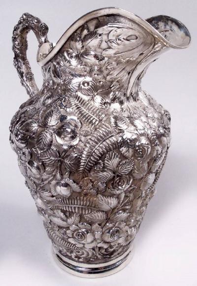 Gorgeous Baltimore Repousse Sterling Silver Water Pitcher