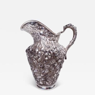 Gorgeous Baltimore Repousse Sterling Silver Water Pitcher