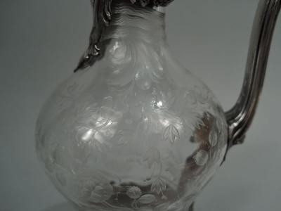 Gorgeous French Belle Epoque Rococo Silver Crystal Decanter