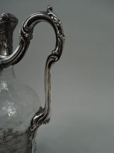 Gorgeous French Belle Epoque Rococo Silver Crystal Decanter