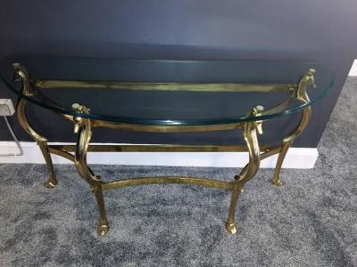 Gorgeous Italian Brass Seahorse Console Table