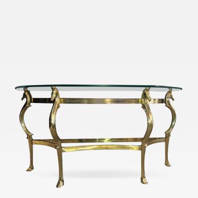Gorgeous Italian Brass Seahorse Console Table