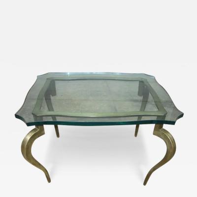 Gorgeous Italian Modern Cabriole Leg Solid Brass Side Table Regency