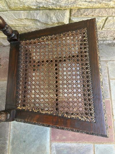 Gorgeous Jacobean Revival Caned Victorian Carved Oak Dining Desk Chair