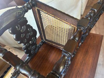 Gorgeous Jacobean Revival Caned Victorian Carved Oak Dining Desk Chair