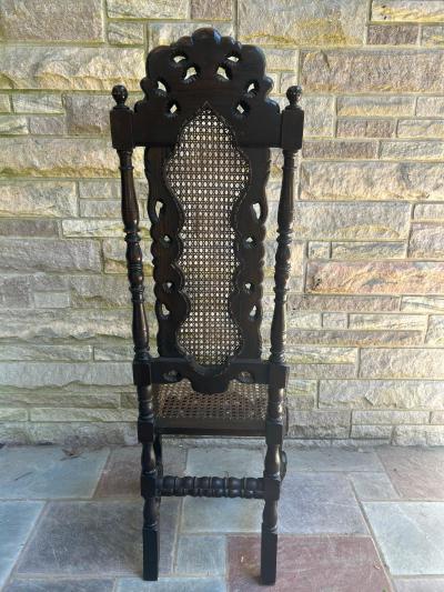 Gorgeous Jacobean Revival Caned Victorian Carved Oak Dining Desk Chair
