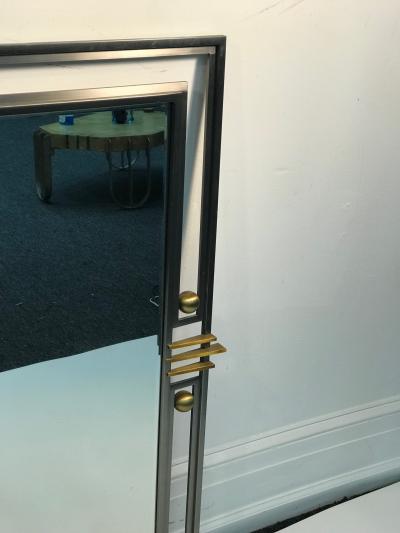 Gorgeous Modern Mirror with Brass Accents and Unusual Design