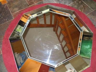 Gorgeous Octagon Faceted Mirror Midcentury