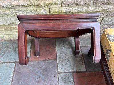 Gorgeous Pair Chinoiserie Rosewood Ottoman Stool Mid Century