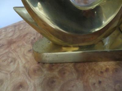 Gorgeous Pair Solid Brass Mid Century Modern Stylized Swan Lamps