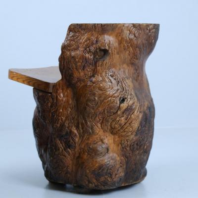 Gorgeous Pair of Organic Hand Carved Finnish Tree Trunk Chairs Finland