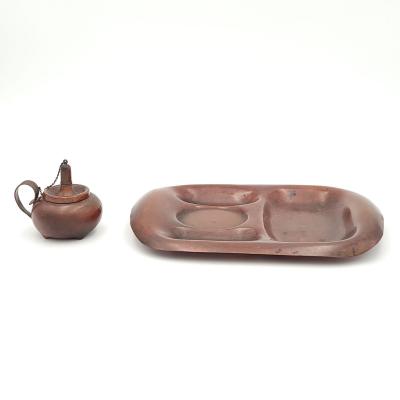 Gorham Copper Cigar Lighter and Tray U S A circa 1880