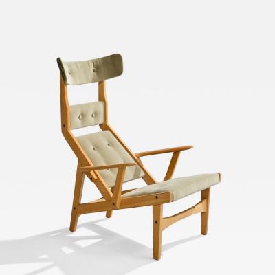 Gosta Berg Stenevik Eriksson Lounge Chair with Wood and Velvet Sweden 1967