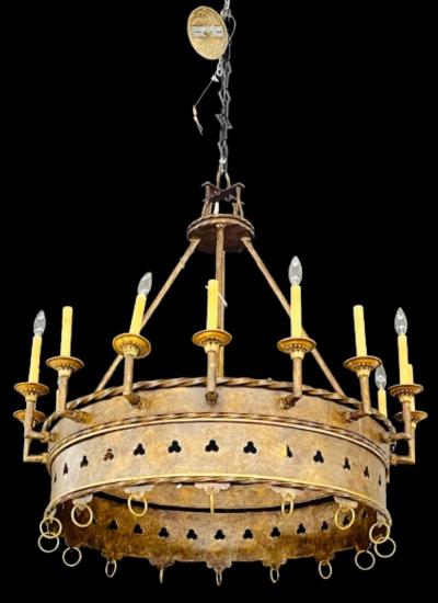 Gothic Industrial 16 Light Chandelier