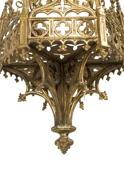 Gothic Revival Gilt Bronze Sanctuary Chandlier