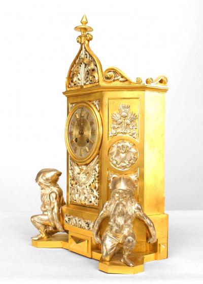 Gothic Revival Gilt Mantel Clock