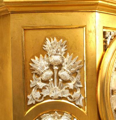 Gothic Revival Gilt Mantel Clock