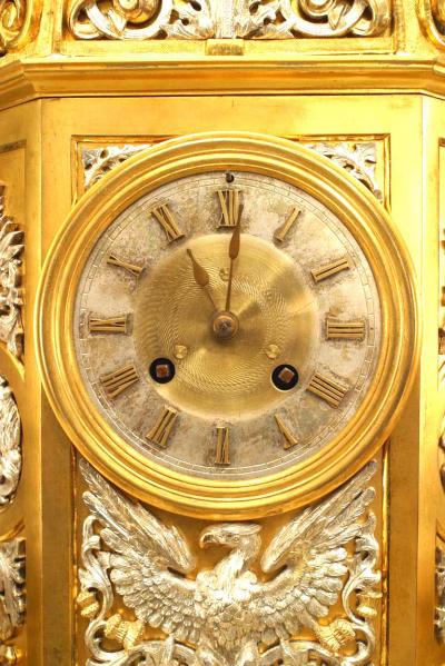 Gothic Revival Gilt Mantel Clock