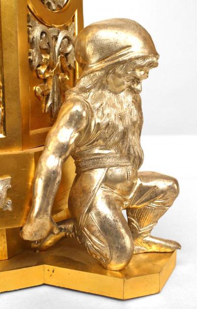 Gothic Revival Gilt Mantel Clock