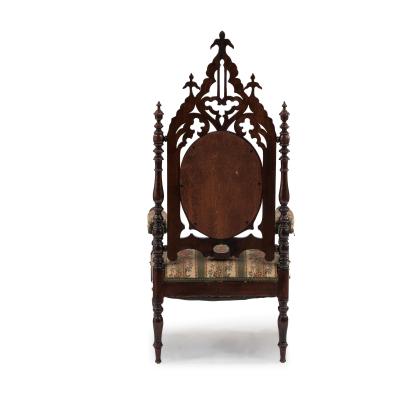 Gothic Revival Mahogany Arm Chair