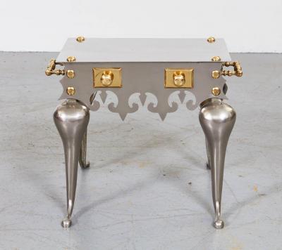 Gothic Steel and Brass Drinks Table