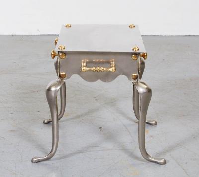 Gothic Steel and Brass Drinks Table