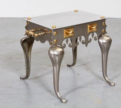 Gothic Steel and Brass Drinks Table