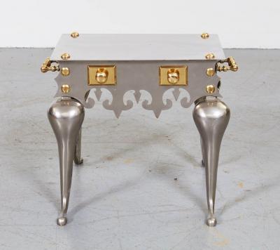 Gothic Steel and Brass Drinks Table