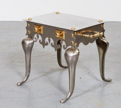 Gothic Steel and Brass Drinks Table