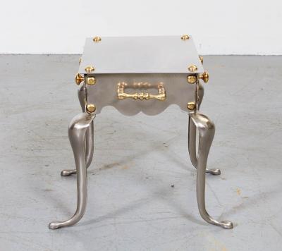 Gothic Steel and Brass Drinks Table