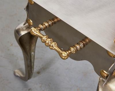 Gothic Steel and Brass Drinks Table