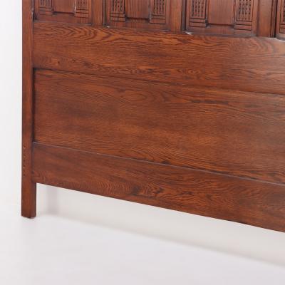 Gothic style carved oak king size bed 