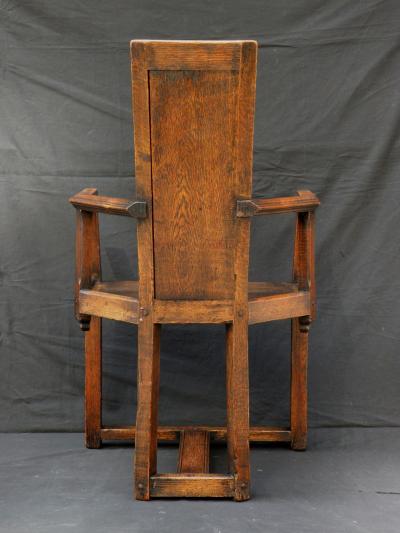 Gothic style linenfold Caquetoire Armchair