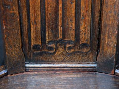 Gothic style linenfold Caquetoire Armchair