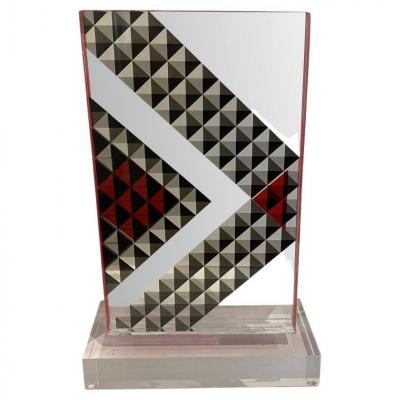 Grace Absi American Modern Hand Colored Monolithic Lucite Sculpture Grace Absi