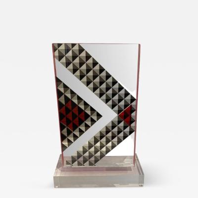 Grace Absi American Modern Hand Colored Monolithic Lucite Sculpture Grace Absi