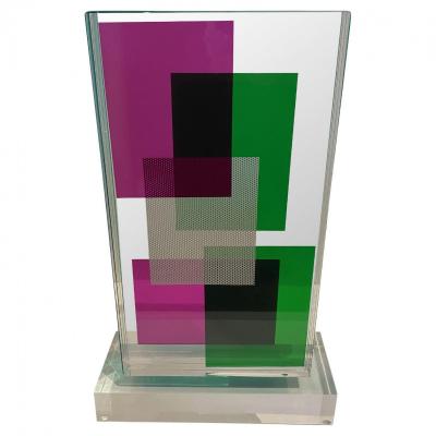 Grace Absi American Modern Lucite Monolithic Sculpture Grace Absi
