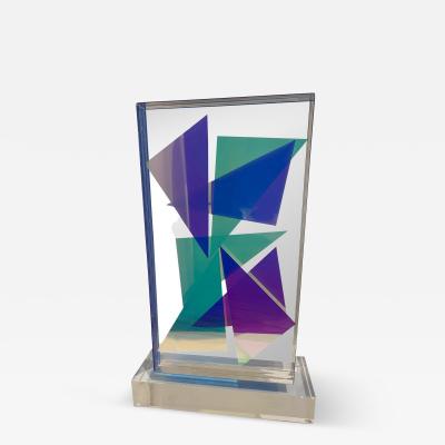 Grace Absi American Modern Monolithic Hand Colored Lucite Sculpture Grace Absi