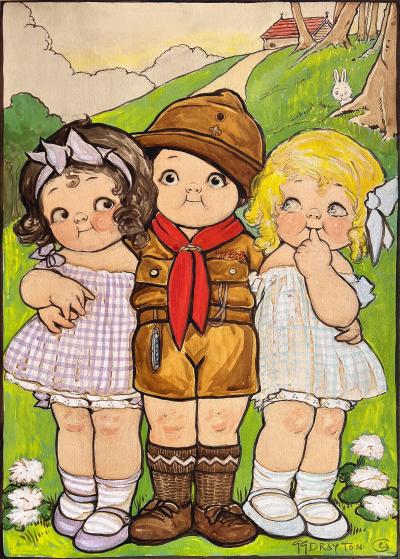 Grace Drayton Three Rosy Cheek Children Children Book Illustration Female Illustrator 1920s