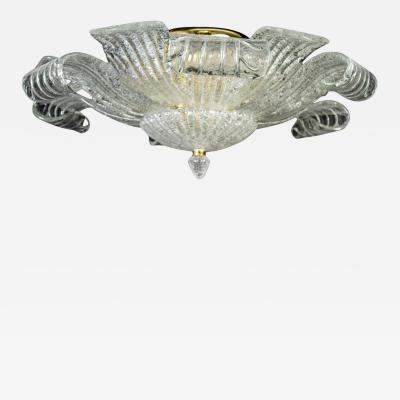 Graceful Italian Murano Glass Leave Flush Mount or Ceiling Light