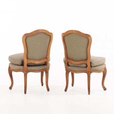Graceful Pair of Louis XV style Side Chairs C 1930 