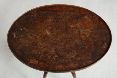 Graceful Table with Pyrographic Decoration