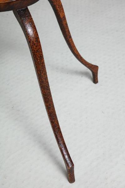 Graceful Table with Pyrographic Decoration